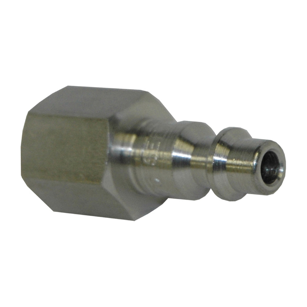 1/4 Inch Basic Size Industrial Interchange Plug Female 1/4 Inch NPT Stainless Steel