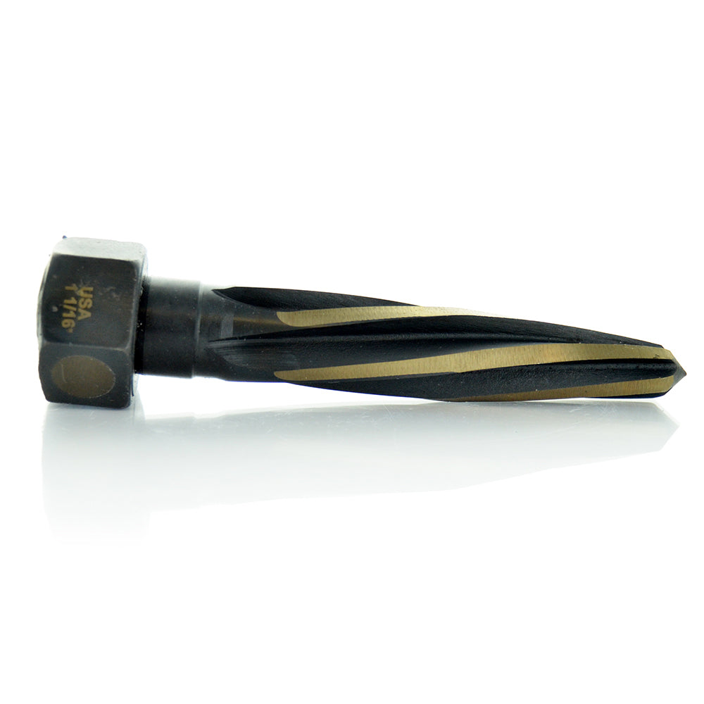 1-1/16" Spiral Flute Black & Gold M-7N Moly High Speed Steel Fractional Size Nitro Construction Reamer