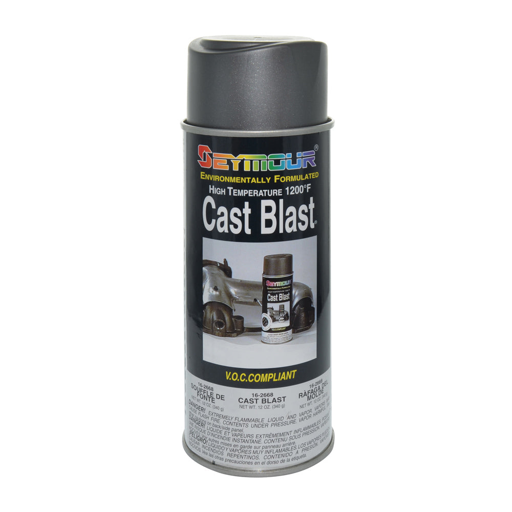 Seymour High Temp 1200 Degree F Paint Aerosol Cast Iron Gray - 12 oz
