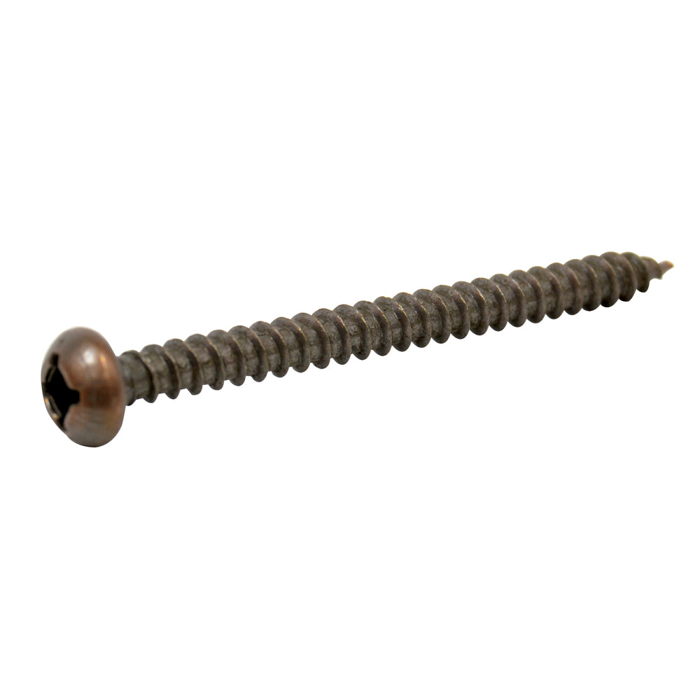 #8 x 1-1/2 Inch Pan Head Sheet Metal Screw Square Drive Bronze Head