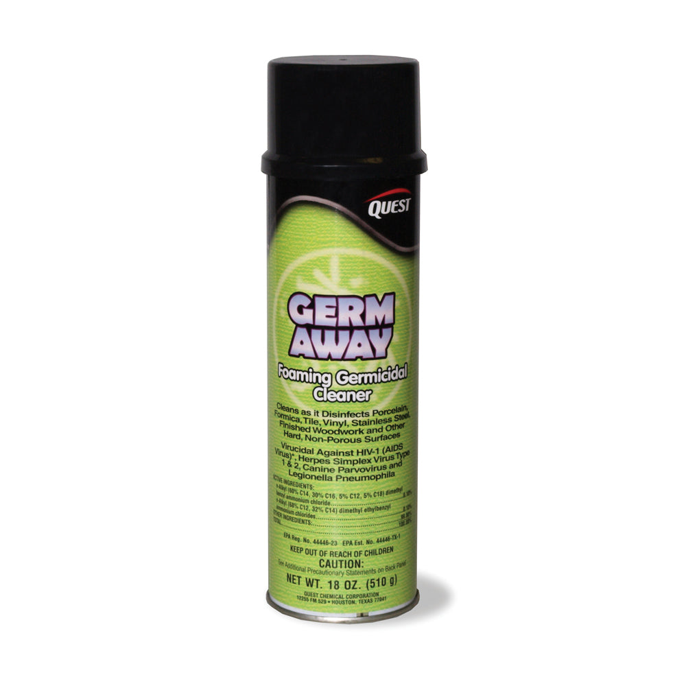 Quest Specialty Germ Away Foaming Germicidal Cleaner EPA Registered - 18 Oz Net Wt. - Aerosol