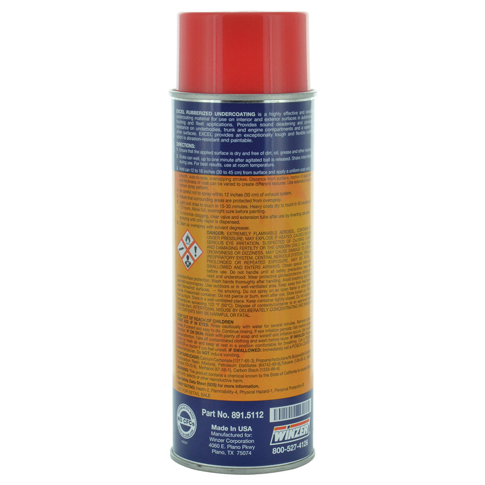 Winzer Excel Rubberized Undercoating 19.5 Oz Net Weight - Aerosol