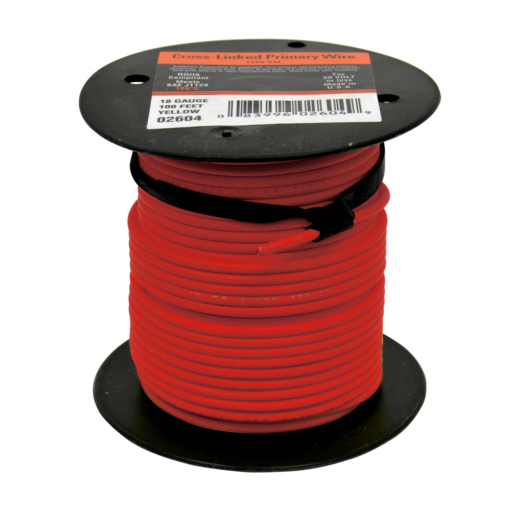 16 Awg Cross Link Primary Wire 100 Foot Roll Red