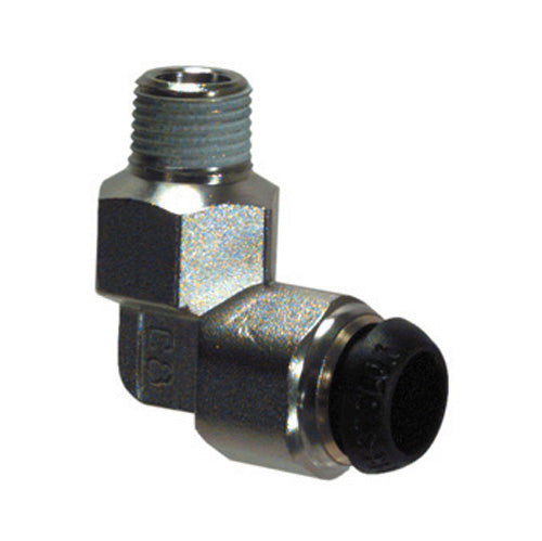 1/4 Inch X M6 Nickel Plated Brass 90 Degree Push-In Tube Male Elbow - Compact