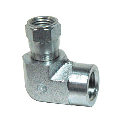 3/8 Inch 4500 Psi Zinc Plated Carbon Steel Female 37 Degree JIC Swivel To Female Pipe Swivel Adapter