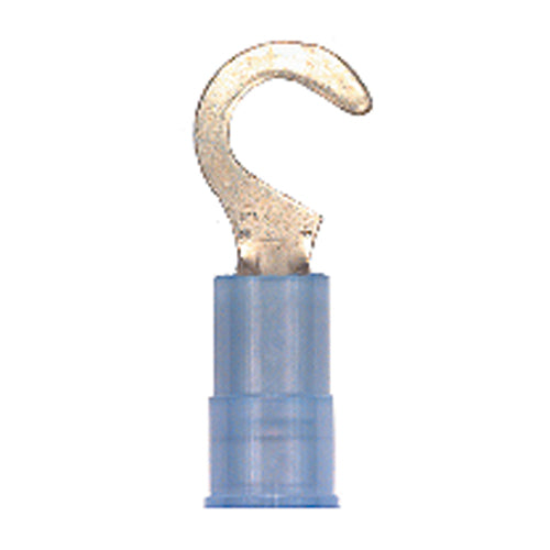 16-14 Gauge Hook Terminal #10 Stud Nylon Insulated Blue