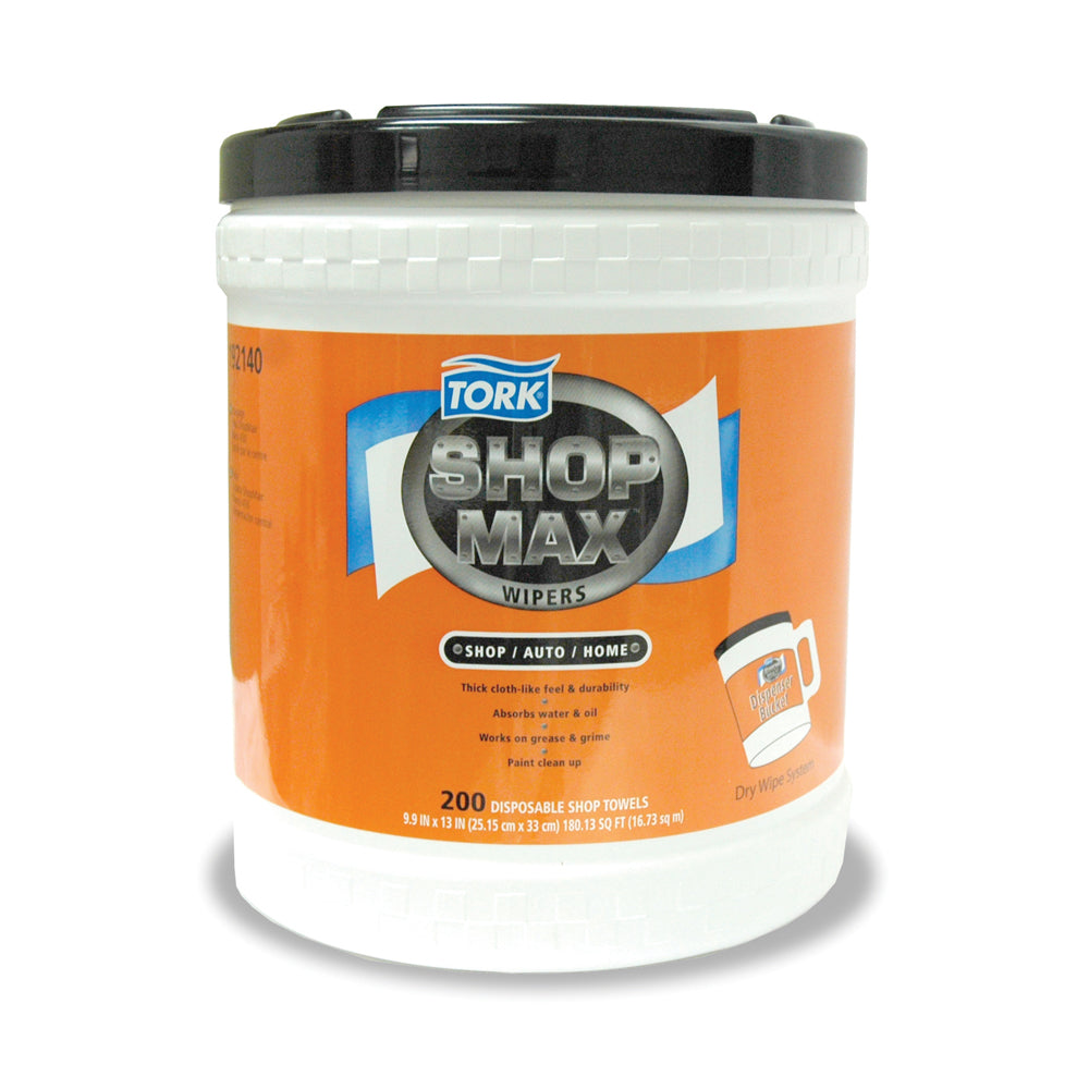 10 Inch x 13 Inch Tork Advanced 450 Shopmax Centerfeed Dry Wipe Bucket Dispenser 200 Wipes Per Roll Box - 2 Per Case