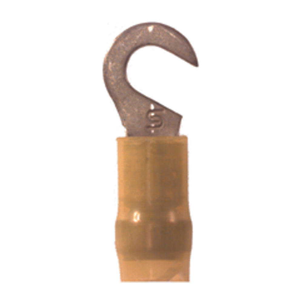 12-10 Gauge Hook Terminal #8 Stud #10 Stud Nylon Insulated Yellow