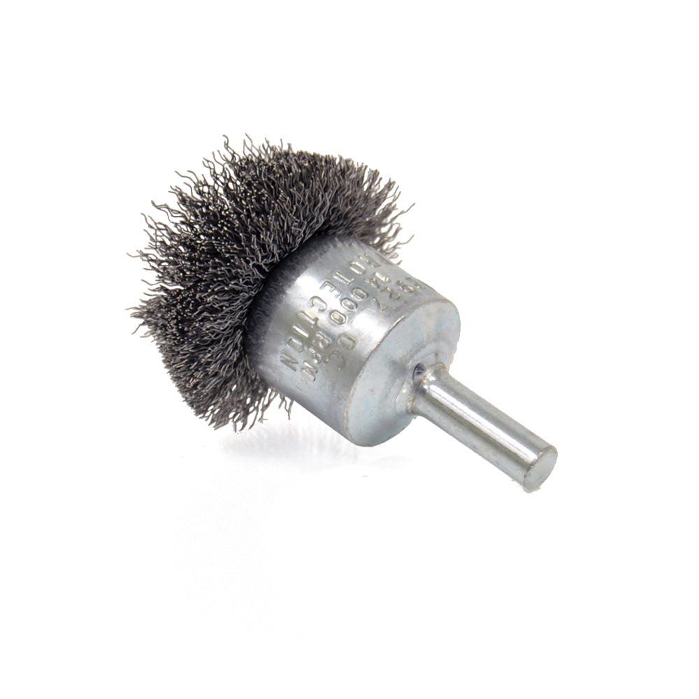 1-1/2 Inch x 0.008 Inch x 1/4 Inch Stem Mounted Carbon Steel Circular Flared Stem Mounted Specialty Brush