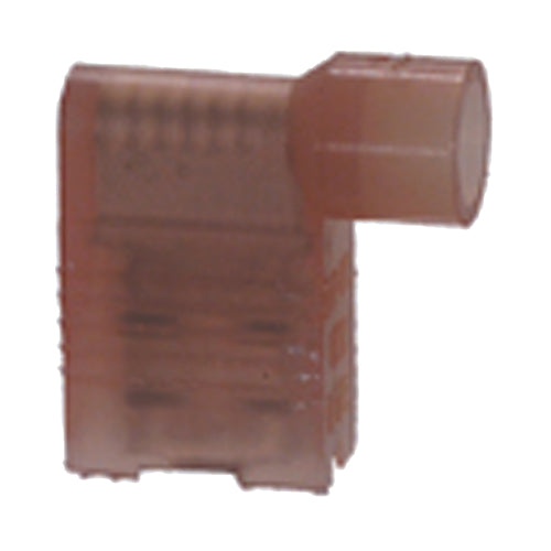 22-18 Gauge 90 Degree Female Push On Connector 1/4" Tab Fully Insulated Nylon Red