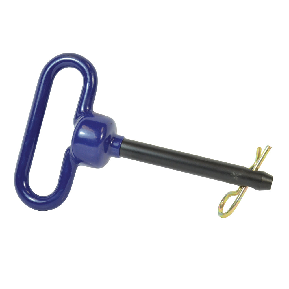 5/8 Inch X 6 Inch Blue Vinyl Coated Handle With Black Powder Coated Pin Grade 8 Alloy Steel Hitch Pin