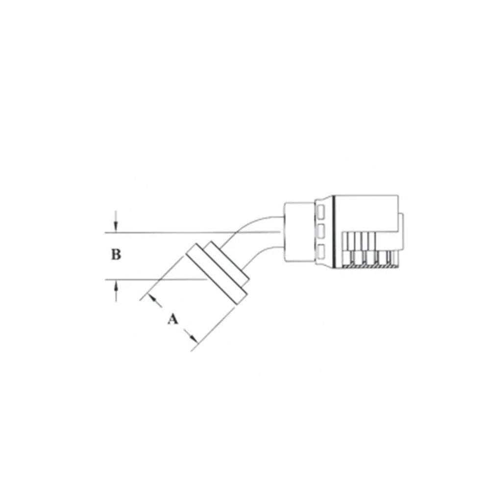3/4 Inch X 1 Inch Code 61 Split Flange 45 Degree Elbow