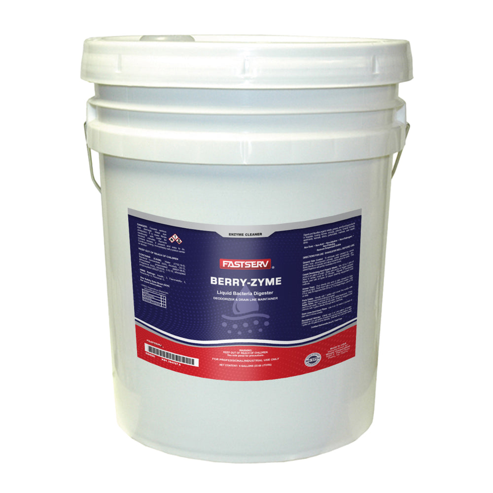 Fastserv Berry-Zyme Liquid Bacteria Deodorizer & Drain Maintainer - 6 Gallon Pail