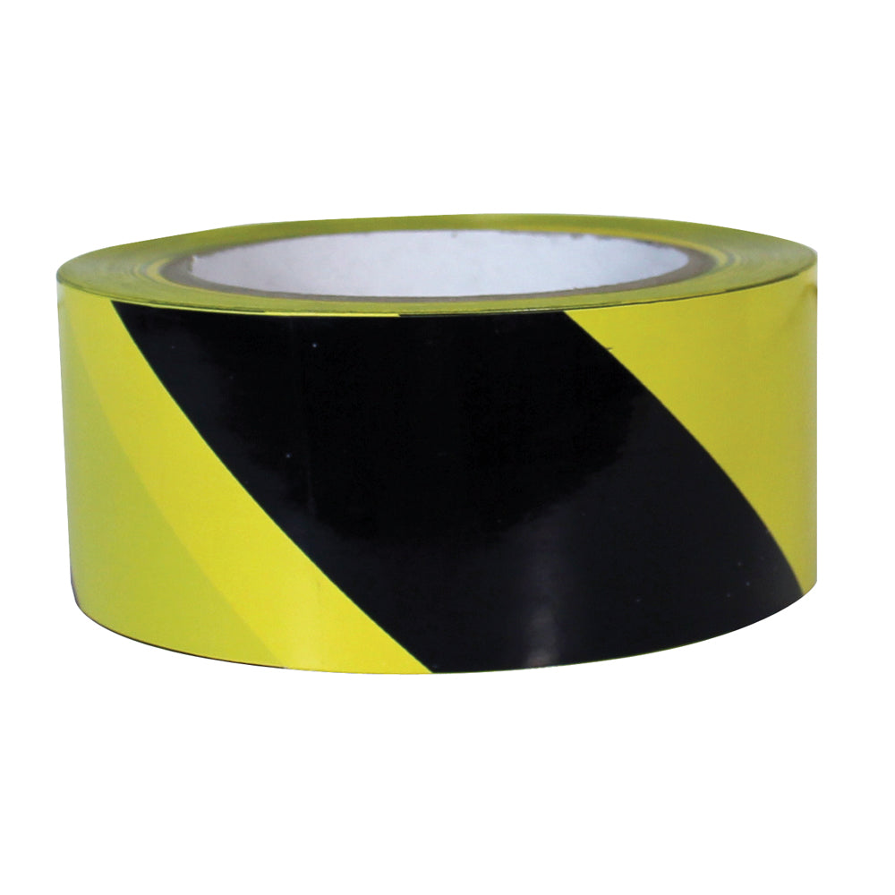 2 Inch X 36 Yd Black/Yellow Pvc Safety Striped Marking Tape