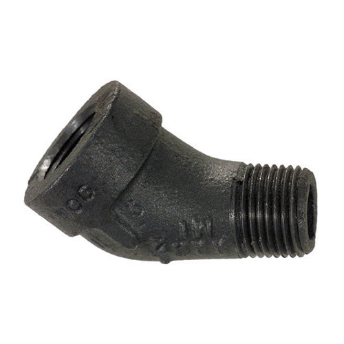 1-1/4 Inch Sch 80 Mnpt x Fnpt Black Malleable Iron 45 Degree Street Elbow