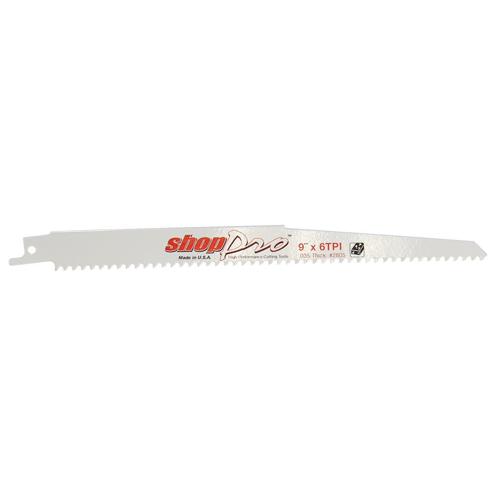 ShopPro 9 x 3/4 x .035 Cobalt Wood Reciprocating Saw Blade - 6 Tpi
