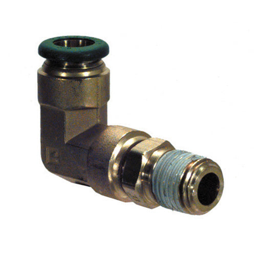 1/8 Inch X 1/8 Inch Nickel Plated Brass Push-In Tube Male Elbow With 90 Degree Swivel