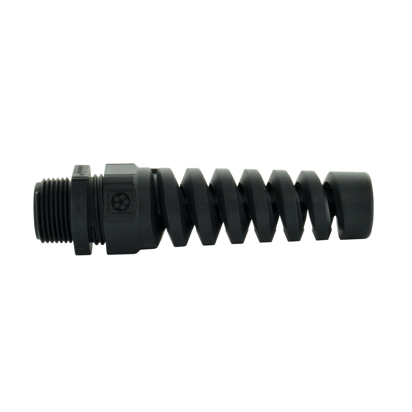 Pg-7 Liquid Tight, Non-Metallic Pigtail Spiral Strain Relief Cable Cord Protector With Nut