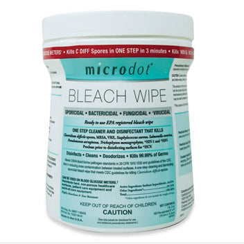 Microdot® Bleach Wipes - Canister Of 160