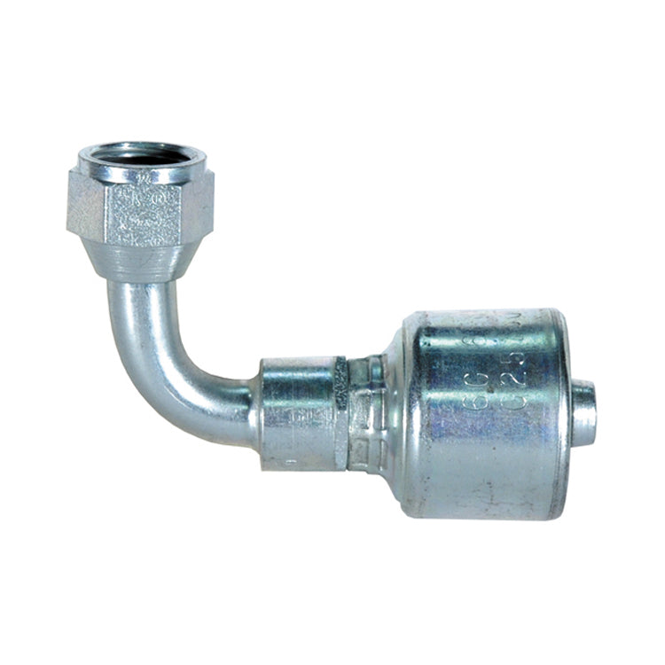 3/8 x 3/8 JIC 37� Female Swivel - 90� Tube Elbow Medium Drop (6G-6FJX90M)