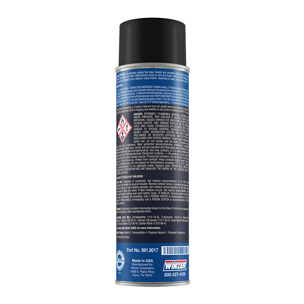 Winzer Black Texture Chip Guard Coating - 17.5 Oz Net Weight - Aerosol