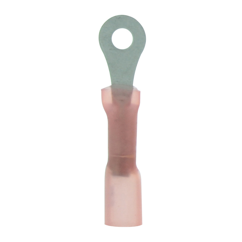 22-18 Gauge Lead Free Heat Shrink- Crimp & Solder Ring Terminal #6 Stud Red