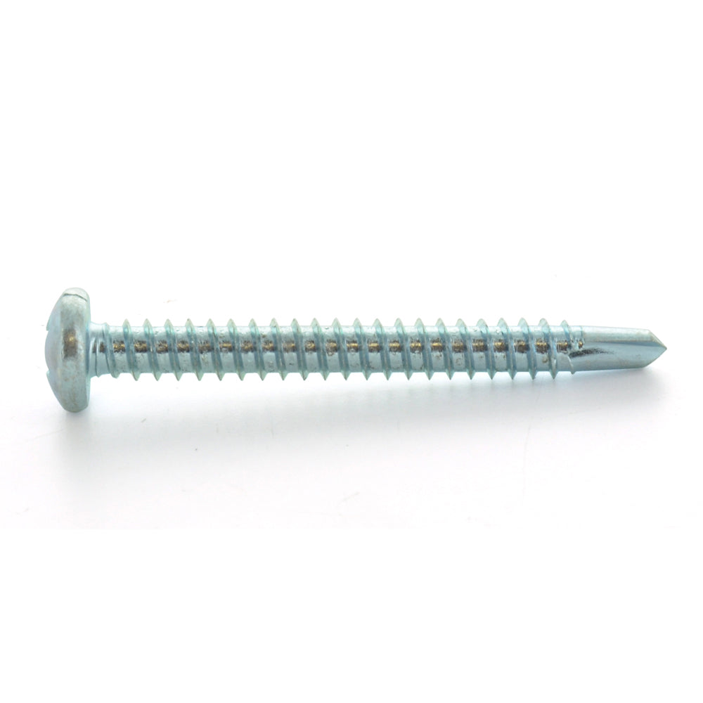 #10-16 x 1-1/2 Inch Zinc Plated Low Carbon Steel #3 Point Pan Head Self-Drilling Tek Screw