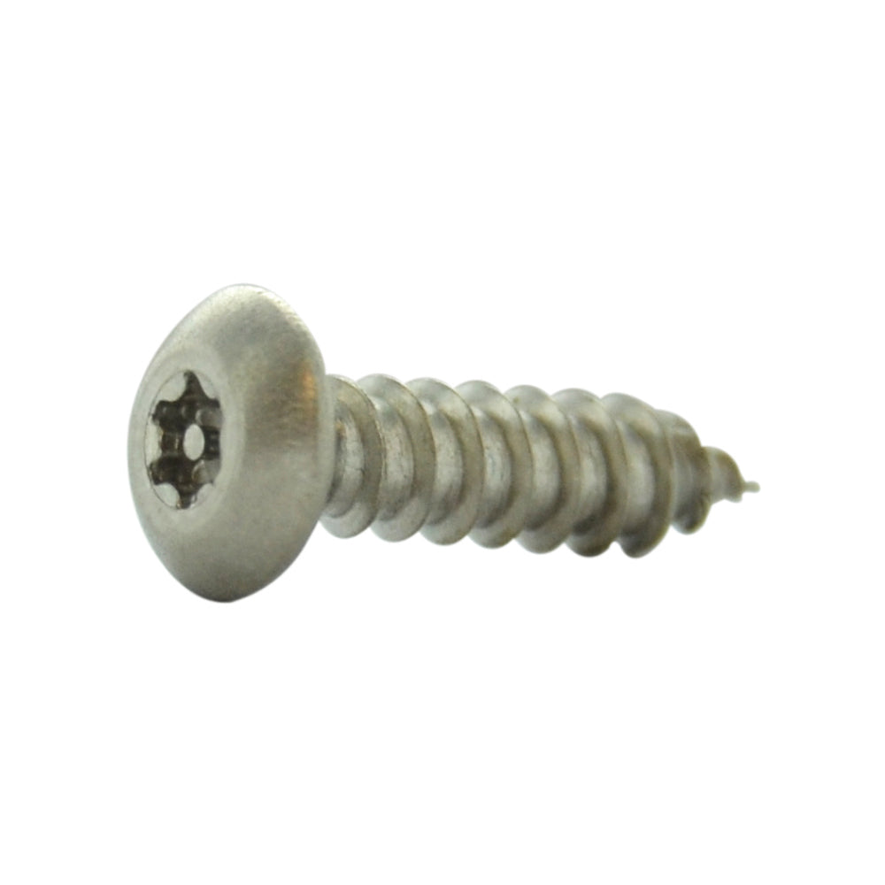#6 x 1/2 Inch Stainless Steel Torx Pin Button Head Tamper Resistant Sheet Metal Screw