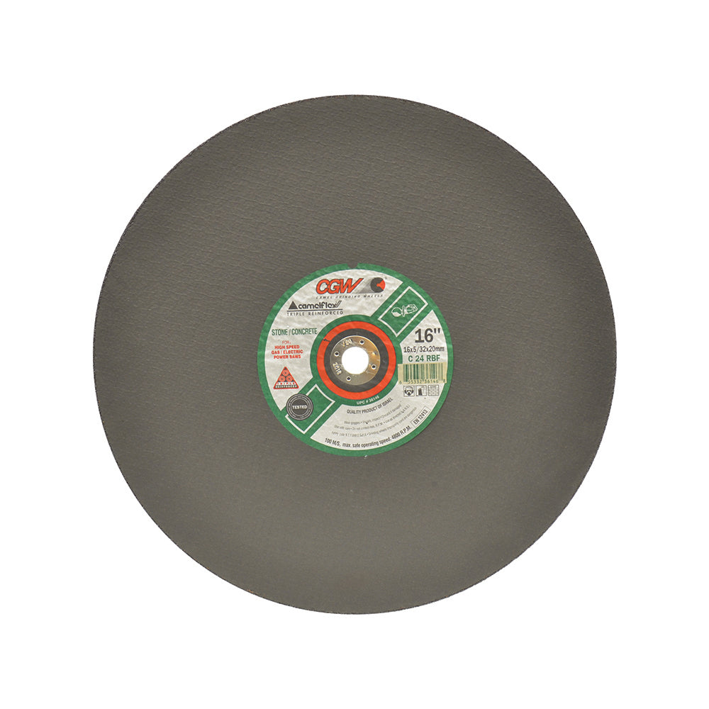 16 Inch X 5/32 Inch X 20 Mm C24-R-Bf Tr Silicon Carbide Type 1 Cut-Off Wheel - Clearance