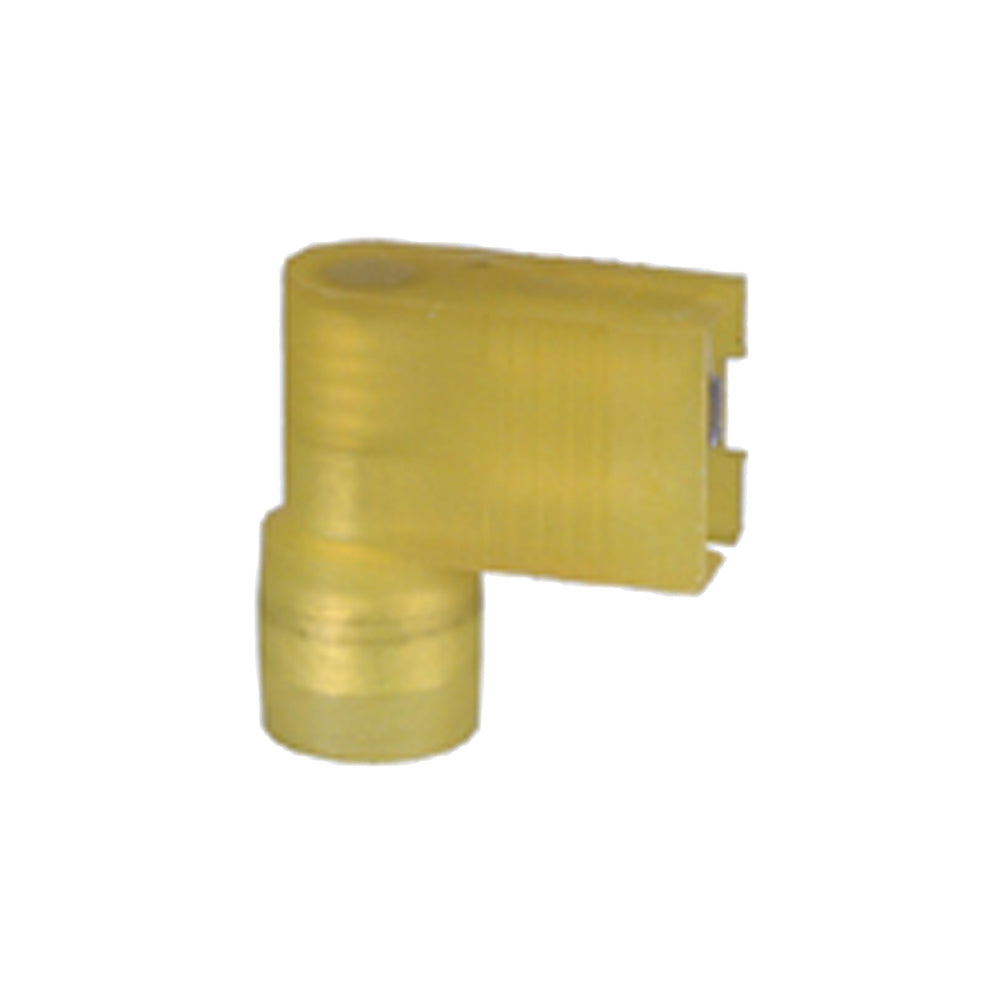 12-10 Gauge 90 Degree Female Push On Connector Fully Insulated Nylon Yellow