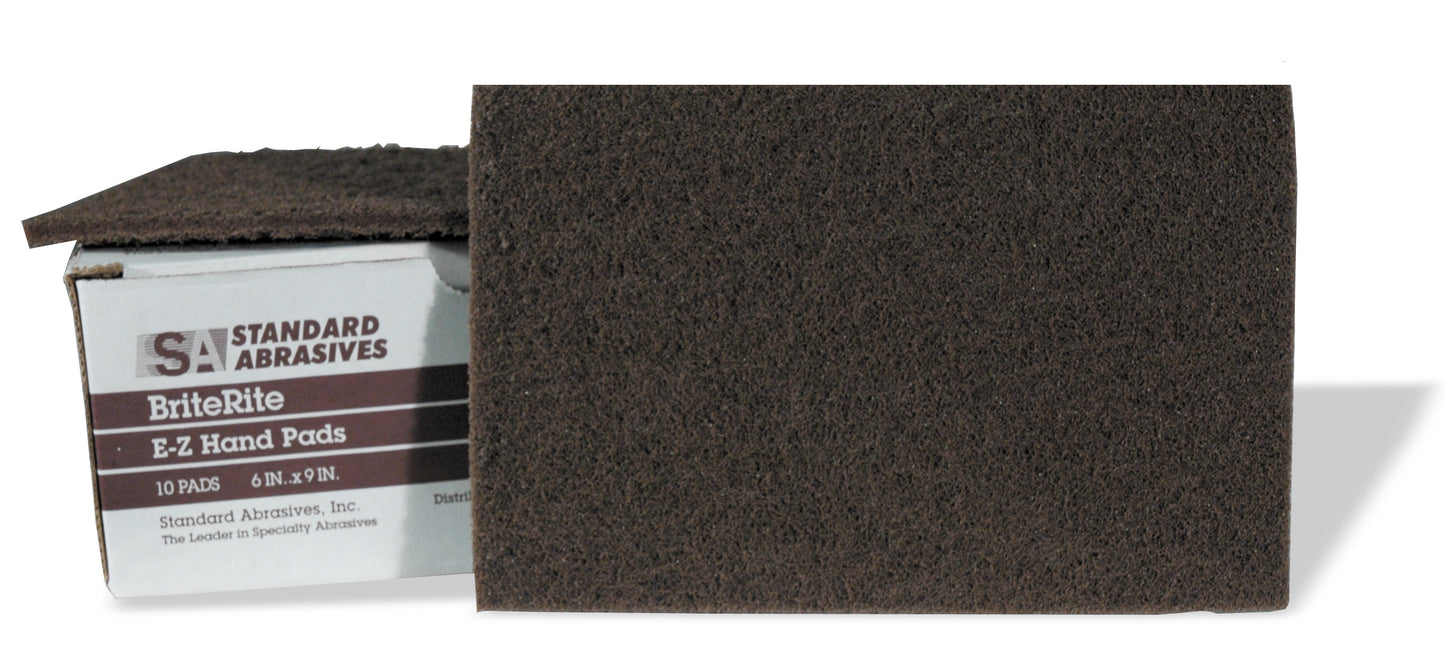Standard Abrasives 6 x 9 Heavy-Duty Scuff Pad Brown Aluminum Oxide Box of 20 Pads