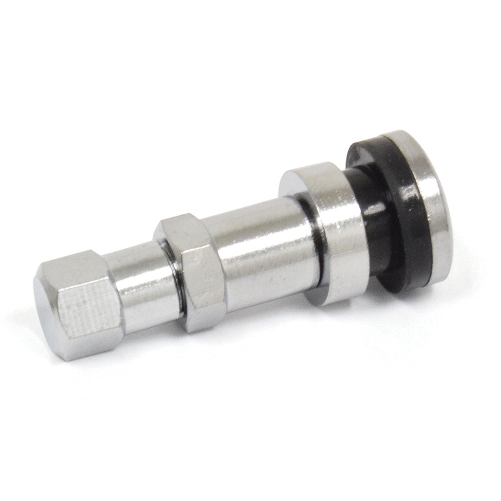 0.453 x 1-1/2" Bolt-In Tire Valve Chrome Plated For Ford “F" Series Trucks With 16" Dual Wheels
