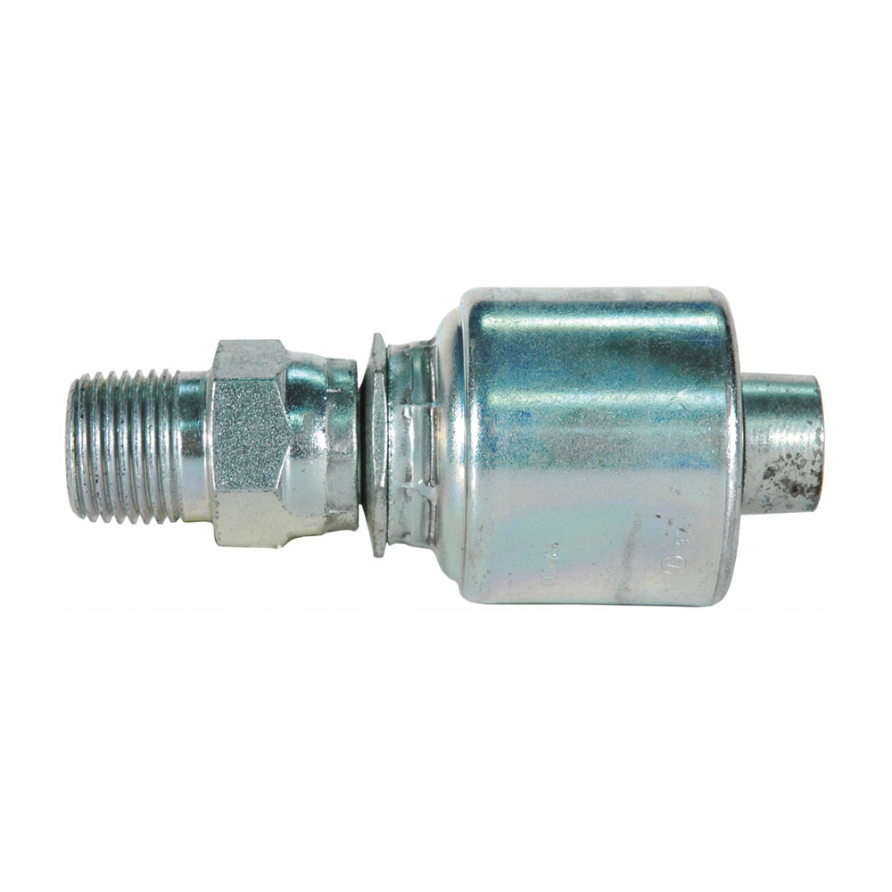 3/8 Inch X 1/4 Inch Male Pipe Swivel (NPTF - Without 30 Degree Cone Seat) Tuffcoat Lead Free Megacrimp Coupling