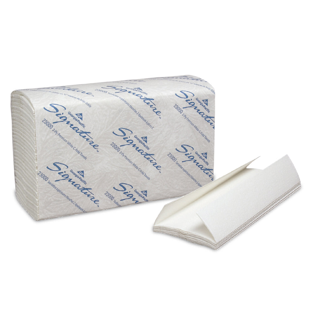 10-1/10 Inch X 13-1/5 Inch Signature 2-Ply Premium C-Fold Paper Towels