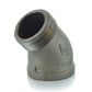1-1/2" Schedule 40 Malleable Iron 45 Degree Street Elbow Black