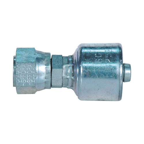 3/8 Inch x 3/8 Inch Female Flat-Face O-Ring Swivel Tuffcoat Lead Free MegaCrimp Coupling