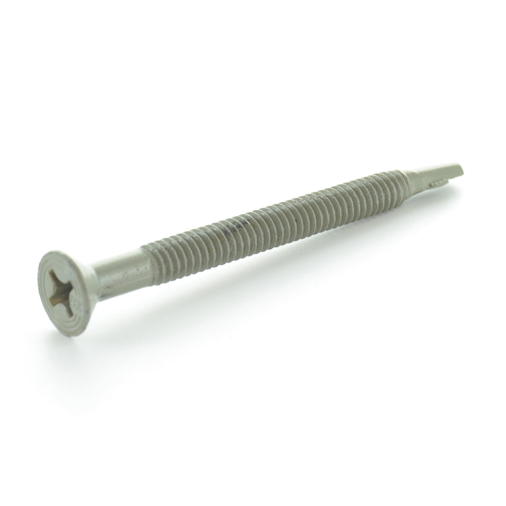 1/4-20 x 3 Inch Coated Steel #4 Point Flat - Countersunk Head Self-Drilling Tek Screw With Wings