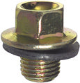 M12 x 1.25 x 14 mm Yellow Zinc Plated Steel Oil Drain Plug With Washer