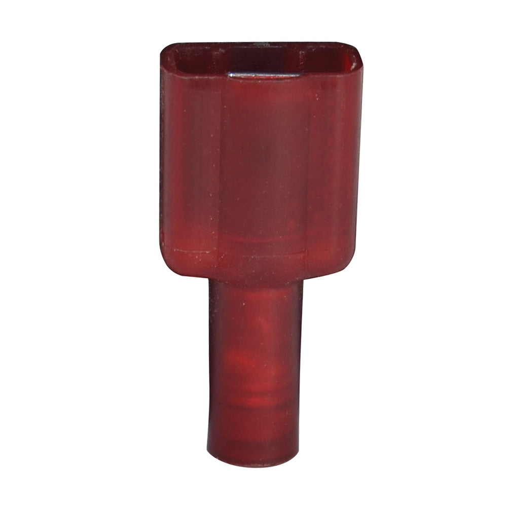 22-18 Gauge Male Push On Connector 1/4" Tab Fully Insulated Nylon With Grip Red