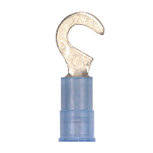 16-14 Gauge Hook Terminal #8 Stud Nylon Insulated Blue