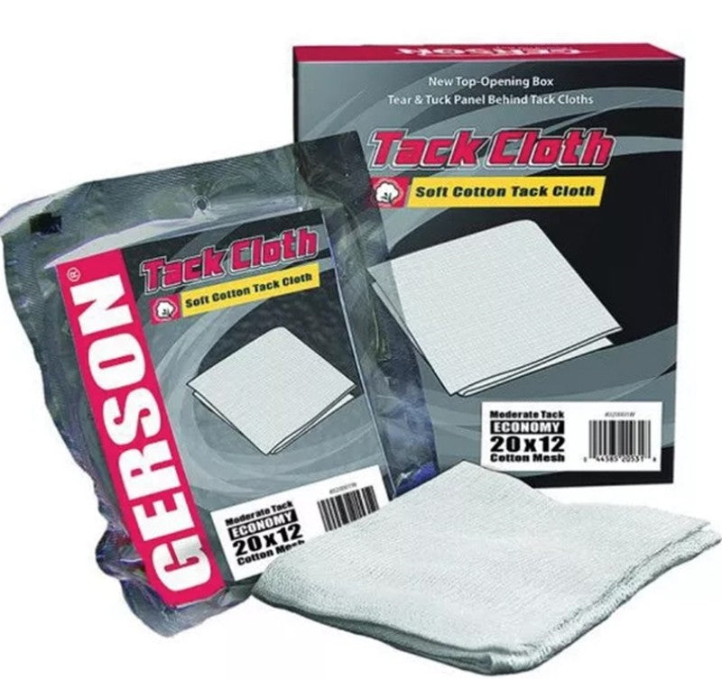 White Tack Cloths - 100% Bleached Cotton Gauze Substrate