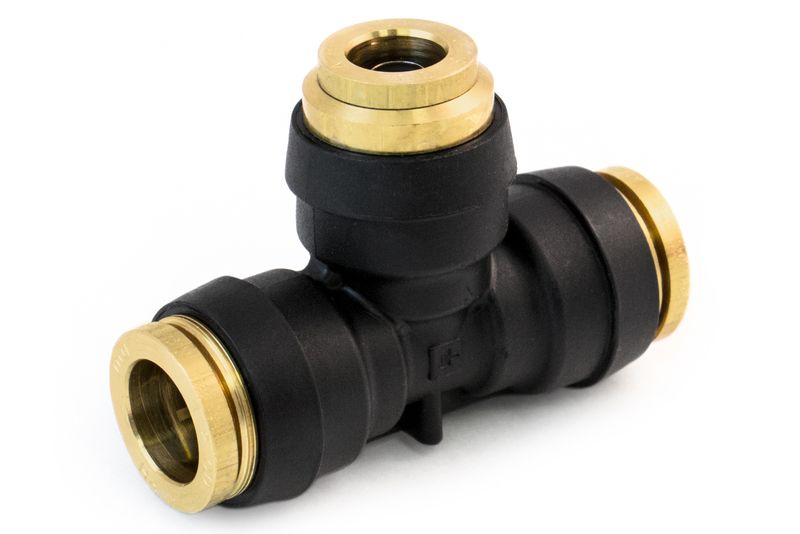 1/4 x 1/4 x 3/8 Inch Composite D.O.T. Push-In Union Tee