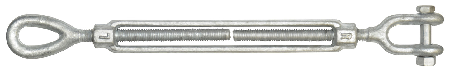 3/4 Inch X 12 Inch Hot Galvanized 1030 Carbon Steel Jaw And Eye Turnbuckle