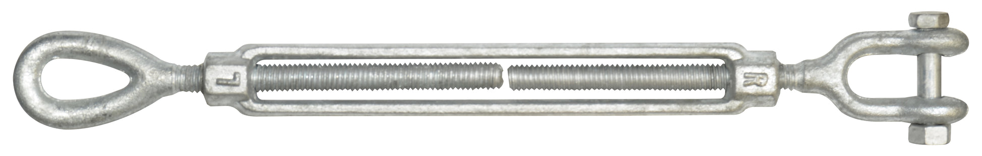 1/2 Inch X 12 Inch Hot Galvanized 1030 Carbon Steel Jaw And Eye Turnbuckle