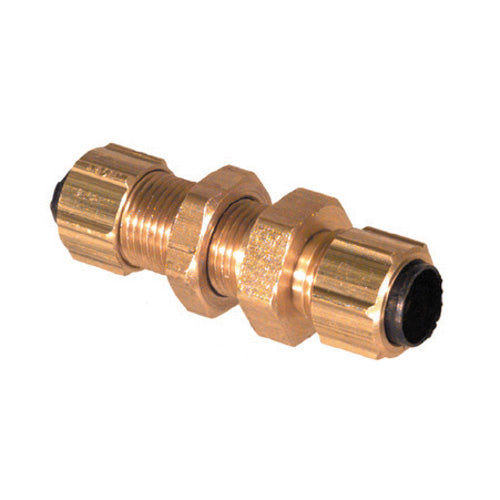 1/2 Inch Brass Poly-Fit Flareless Tube Bulkhead Union