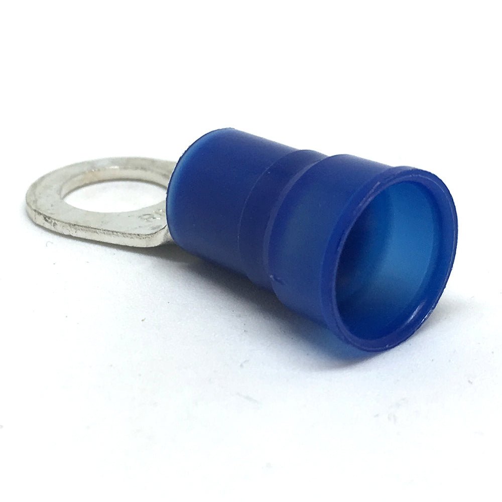 6 Gauge Nylon Insulated Ring Terminal Blue 3/8 Inch Stud