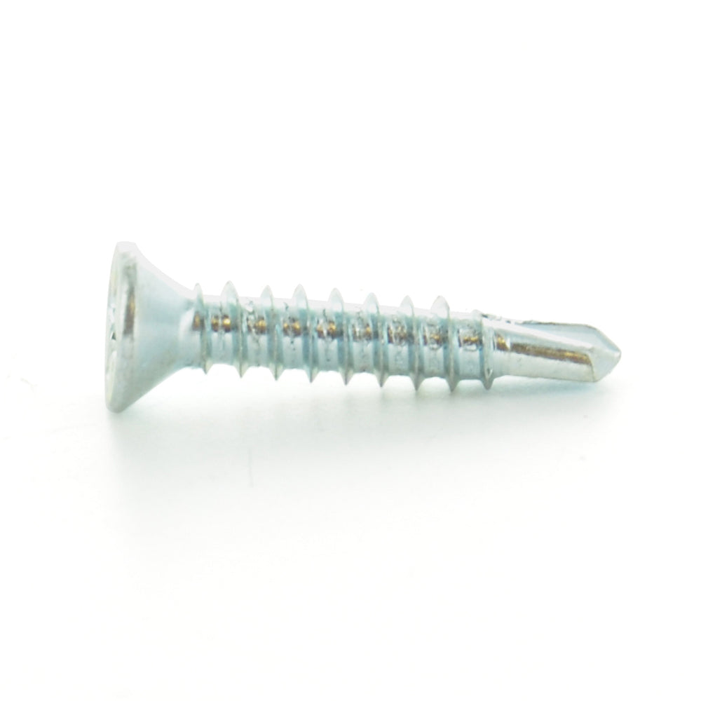 #6 x 3/4 Inch Zinc Plated Low Carbon Steel #2 Point Flat - Countersunk Head Self-Drilling Tek Screw