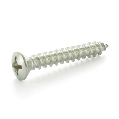 18-8 STAINLESS STEEL PHILLIPS OVAL HEAD TYPE A SELF TAPPING SHEET METAL SCREWS