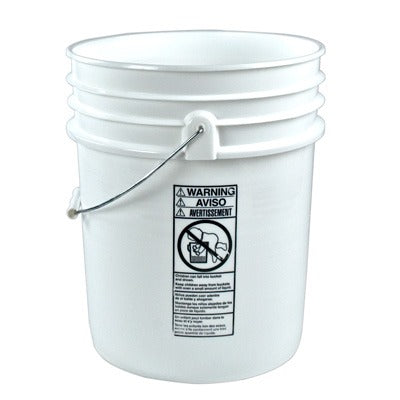 Premium White 5 Gallon Plastic Bucket (Bucket Only)