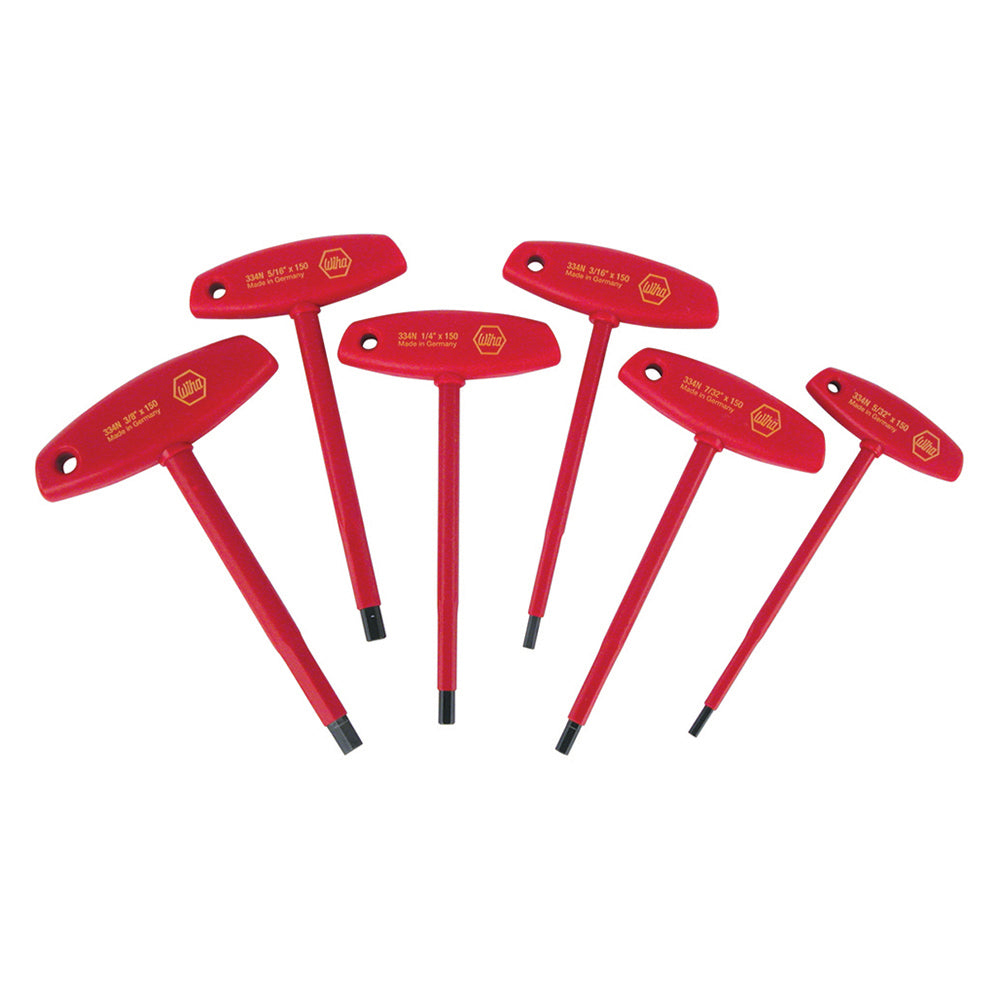 6 Piece Insulated T-Handle Hex Screwdriver Set - Inch